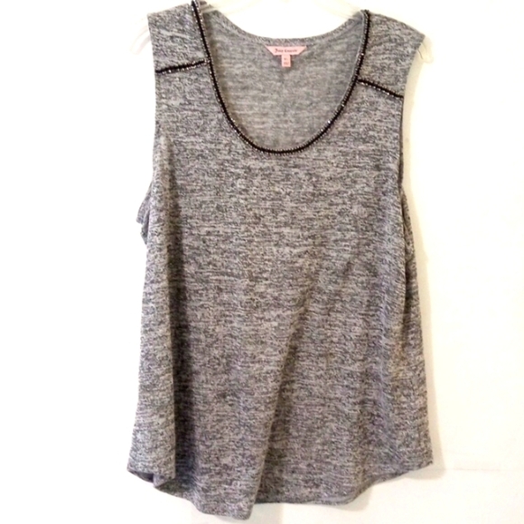 JUICY COUTURE MARSHMALLOW BLACK WHITE RHINESTONE TANK TOP SIZE XL NWT - Picture 1 of 5